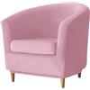 Meigeh Copripoltrona Chesterfield 1 posto Fodere per Poltrona Velluto 2 Pezzi Copripoltrona Elasticizzato da Tullsta Club Copripoltrona per Cocktail Rosa
