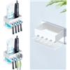WAYASI Porta Spazzolino da Muro, Portaspazzolino Elettrico, Porta Dentifricio, Porta Spazzolini Bagno, Porta Testine Portaspazzolini, Autoadesiva Porta Spazzolini Elettrici (Bianco, Piccola)