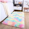 Oxford Homeware Tappeti Soggiorno 60x110 cm - Tappeti Arcobaleno per Camera da Letto Piccola - Soffice Tappeto Shaggy Super Morbido Antiscivolo Tappeti Lavabili Moderni da Pavimento Scendiletto per Ca