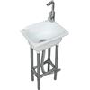 shawoo Lavello da parete autoportante a vasca singola, da cucina, 38 x 29 cm, con foro per rubinetto da 3,2 cm, lavelli in plastica per casa, ristorante, dormitorio, garage, bagno, lavanderia (bianco)