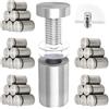 Supoetry 30 Pezzi Chiodi Pubblicitari, 12x20mm Pubblicità Viti, Chiodi Pubblicitari In Acciaio Inox, Bullone di Fissaggio del Vetro, Viti Pubblicitarie per Specchi, Cartelloni Pubblicità (Argento)