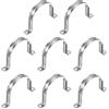 PATIKIL Fascetta Rigida Per Tubo 80mm, 8 Pz Fascette In Acciaio Inox 304 Con 2 Fori Supporto A U Per Fissaggio Tubi Cavi E Cablaggi (3-1/7)