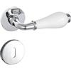 Gavroche Set di maniglie per porte antiche BB Buntbart | Maniglie vintage per porte interne in argento cromato bianco | Guarnizione maniglia per porta della camera con rosetta rotonda in zinco e