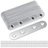 QINGZY 20 Pezzi Staffe Angolari Piatte, Staffe Piatte in Acciaio Inox con Viti, Piastre di Giunzione Forate, per Fissaggio e Riparazione di Mobili, Supporto Angolare Retto per Legno e Metallo (Set A)