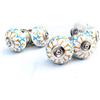 Lizipai Botticini multicolori disegnati artisticamente a mano con vite - Accessori per maniglie decorative in ceramica per armadi, cassetti, credenze e guardaroba (6 pezzi, giallo-blu)