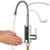 Weciau Rubinetto Elettrico Acqua Calda, 220 V 3000W, Girevole a 360°, Scaldabagno Elettrico Istantaneo con Display Digitale, per Bagno, Cucina, Roulotte, Campeggio [Classe di Efficienza Energetica B]