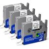 AONOMI TZe-231 - Nastro per etichettatrice Brother PT-H110 PT-H107B PT-H100LB PT-H105 PT-D410, colore nero su bianco, confezione da 4