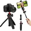 gonymask Mini treppiede per fotocamera/supporto per telefono, treppiede da tavolo portatile leggero con attacco a vite da 1/4 per selfie stick da viaggio Vlog, per Sony ZV-1/II/ZV-E10, Canon R50, Pocket 3