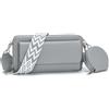 Snmoec borsello porta cellulare borsetta donna borsa tracolla donna Con slot per carte di credito borsa porta cellulare tracolla Grigio blu