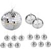Changyeah 15 Pezzi Palla da Discoteca per Torte Decorazioni,10cm/6cm/2cm Mini Disco Ball Decorazioni, Palla Discoteca Stroboscopica Specchio Decorativo Sfera per Feste e Matrimonio