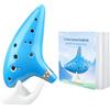Ohuhu Ocarina Strumento con cordino da collo e libro canzoni, 12 Foro Ocarinas di Ceramica Alto C leggenda di Ocarina Flute Strumento, espositore a mano e custodia protettiva nera Azzurro