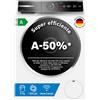 Bosch WGB24402IT Serie 8 Lavatrice smart a carica frontale, 9 kg, 1400 giri, Efficienza energetica A -50%, motore inverter con 10 anni di garanzia, riduce le pieghe, Bianco, 60 Cm