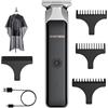 BarberBoss Kit per la toelettatura degli uomini, Regolabarba professionale, Tagliacapelli facciale, Ricaricabile USB, Lama a T in acciaio inossidabile, Trimmer per dettagli da uomo