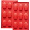 YXHZVON 2 Pezzi Stampi per Madeleines in Silicone, 9 Fori Mini Madeleine Stampo da Forno, Stampo Madeleine Adatto per Fare Pasticceria Caramelle Cioccolato (Rosso Mattone)