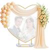 VexNook Arco da matrimonio a forma di cuore, 2 x 2 m, con 2 sacchetti d'acqua, supporto a forma di cuore, per matrimoni, baby shower, feste di compleanno, anniversario