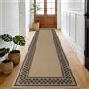 Enyhom Tappeto a passatoia lavabile e antiscivolo, per corridoio, per ingresso e camera da letto, corridoio (marrone, 80 x 300 cm)