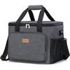 Lifewit Borsa Termica Porta Pranzo 24L(40 Lattine), Grande Borse Frigo Pranzo Ufficio per Uomo e Donna, Lunch Bag per Lavoro, Mare, Viaggio, Spiaggia, Grigio Scuro
