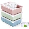 Hoqque Stampo Ghiaccio in Silicone con Coperchio 3 Pezzi Riutilizzabili | Stampo Cubetti Forma Portaghiaccio Forme Stampini Formine Ice Maker Cube Tray Vaschetta Formaghiaccio Freezer Contenitori