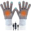 Mahiot Guanti riscaldati USB per uomo e donna, guanti invernali caldi per mani, guanti per laptop touchscreen, guanti riscaldanti in maglia, guanti termici regolabili (Grigio)