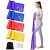Fokky Elastici Fitness [Set di 4], 1.8M Elastico Fitness con 4 Livelli di Resistenza, Elastici Palestra con Borsa per il Trasporto, Bande Elastiche Fitness per Pilates Yoga Fitness Crossfit