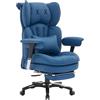 Efomao Sedia ufficio in pelle PU con ricamo X, grande e alta, schienale alto regolabile, sedia da gioco computer, girevole executive 200 kg, poggiapiedi e supporto lombare