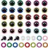 TOAOB THE ONE AND ONLY BABY TOAOB 120 Pezzi Occhi di Sicurezza 10 mm Occhi Colorati di Animali in Plastica per Fai da Te con Rondelle per Animali all'Uncinetto Pupazzi Creazione Bambole