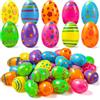 JOYIN 24 Uova Stampate da 6cm, Uova di plastica vuote riempibili, Uova di plastica Luminose in Grandi quantità per la Ricerca di Uova di Pasqua, per riempire dolcetti, ripieni di Cesto, Accessori per