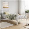 JELUTE Telaio letto singolo in metallo, 90 x 200 cm, bianco | Con testiera e pediera, Base resistente, Supporto a doghe in metallo