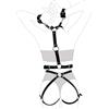 Limmion Cintura sexy in pelle imbracatura da donna con 2 manette, Body Imbracature bondage costume sexy per donne, BDSM Restraints Punk Cintura in vita, Erotica Bondage Lingerie per Rave Clubwear