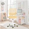 FurnitureR Sedia da ufficio colourate, seduta ergonomica girevole in altezza regolabile per computer, ruote a 5 raggi, sedie e sgabelli da casa, sedile di lavoro, Morandi giallo