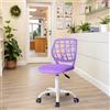 FurnitureR Sedie di ricezione per ufficio, piccole sedie di accoglienza, regolabile in altezza, ruote selezionabili a 360°, schienale ergonomico, seduta in tessuto traspirante, viola