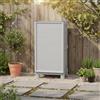 Dmora - Armadio da esterno Waremme, Mobile outdoor, Armadio balcone multiuso, Armadietto outdoor, 100% Made in Italy, Grigio chiaro, 50x39h92 cm