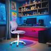 FurnitureR Compact Kids Gaming Chair, Hollow PP Backrest, Adjustable Height, Ergonomic Swivel Sponge, 5-Wheel Iron Base, for Teen & Children Drawing, Gaming, Classroom, Morandi Purple, 38,5 x 40 x 87