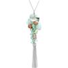 FULU AUTUMN Collane lunghe in argento da donna, collana lunga con ciondolo con perline e nappe in argento, catena per maglioni, bohémien, idea regalo per lei, 90 cm, Pietra Resina Cristallo, Nessuna