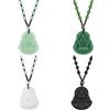 UNICRAFTALE 4 Colori Collane con Ciondolo Buddha Maitreya Feng Shui Catene in Pietra di Giada Amuleto Talismano Collana con Ciondolo in Cristallo Delicato Collana Booda Collana Portafortuna per Donna