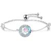 REDSUN Luna e Sole Bracciale con Cristallo Giallo Argento Sterling 925 Rosa Luna Luna Sole Gioielli Regali, 7 +2 Zoll, Argento sterling, cristallo