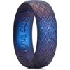 King Will Anelli nuziali in silicone per uomini, larghi 6,6 mm e spessi 1,8 mm, fedi nuziali in gomma, multicolore, design traspirante, vestibilità comoda, misure 7-13, 9.5, Silicone, Non pietra