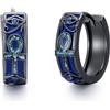 PARYFO Orecchini a cerchio vichingo, per uomo e donna, in argento sterling 925, lupo runo/ankh/celtico/croce/montagna, gioielli vichinghi, regalo in argento sterling, small, Argento sterling, T