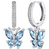 Bestyle Acquamarina Orecchini Argento 925 Donna Orecchini a Farfalla Orecchini a Cerchio Antiallergico Regalo Compleanno San Valentino