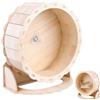 Touosy Ruota Criceto, Ruota Criceto Silenziosa 23 CM Legno Naturale | con Superficie Chiusa in Sughero Presa Sicura, Esercizio Ricreativo Giochi Criceti per Topi da Corsa e Altri Piccoli Animali