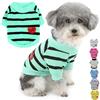 Zunea Camicie per cani di piccola taglia T-shirt estiva basic a righe vestiti per cuccioli paillettes felpa cuore amore morbida maglietta a maniche corte abbigliamento per animali domestici pullover