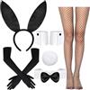 JrnSvp Costume da coniglio per adulti, per Halloween, 8 pezzi, costume sexy da donna, con fascia per lepre, guanti a rete, per Halloween, carnevale, Natale, cosplay, feste di Pasqua