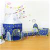 Benebomo Tenda da gioco con tunnel, 3 in 1 Blue Rocket, tenda a tunnel per bambini, per interni, yurte, piscina da ballo, canale per gattonare con tenda, tenda da gioco per ragazzi e ragazze