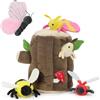 MorisMos Teddy Insetti Gigante Giocattolo Morbido, 25cm Ceppo d'albero Con 5 Cuddly Insetti All'Interno, Animale In Peluche Di Rilievo, Kawaii Regali Per Bambini Deco Festa Di Compleanno