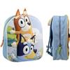 mybagstory - Zaino Bluey 3D - Bambino 30 x 25 x 5 cm - Effetto rilievo - 1 scomparto con cerniera + tasca a rete - spallacci regolabili - borsa scuola materna - idea regalo