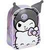 mybagstory - Borsa Hello Kitty per bambini, 28 x 20 x 8 cm, in PU, piccolo zaino leggero con 1 scomparto con cerniera - Borsa Hello Kitty ragazza - ideale per asilo, uscite e tempo libero