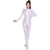 Yaaapiy Tuta da donna per tutto il corpo, tuta da yoga, tuta intera semitrasparente, body aderente e sexy, con chiusura lampo, biancheria intima, nero 1, M