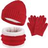 ZASFOU Bambini Cappello Invernale Sciarpa Guanti Set Microfibra Berretto Cappelli in Maglia Scaldacollo Guanto per 4 5 6 7 8 Anni Ragazzo Ragazza Regalo