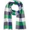 Lindenmann scarf men grey/men scarf thin 100% cotton, men scarf blue-green