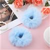Lusofie 2 Pezzi Corda per Capelli Blu Pompon Fascia Peluche Scrunchie Finto Coniglio Capelli Bolla Elastico Bambino Fascia Accessori per Capelli Coda di Cavallo Ragazze Accessori per Capelli